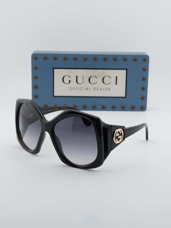 Gucci Accessories - Gucci GG0875S 001 Square Sunglasses - Black / Grey
